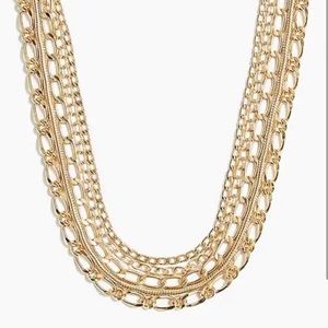 J. Crew Mixed Chain Four-Layer Necklace